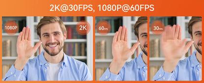 NUROUM V11 2K Webcam with Dual Microphones – 1080P 60fps & 1440P 30fps USB Camera for PC & Laptop