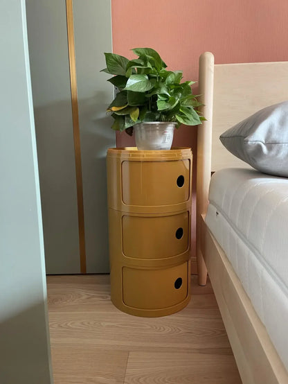 Nordic Round Bedside Table – Mini 2/3/4/5 Layer Cute Storage Cabinet, Creative Living Room & Bedroom Furniture