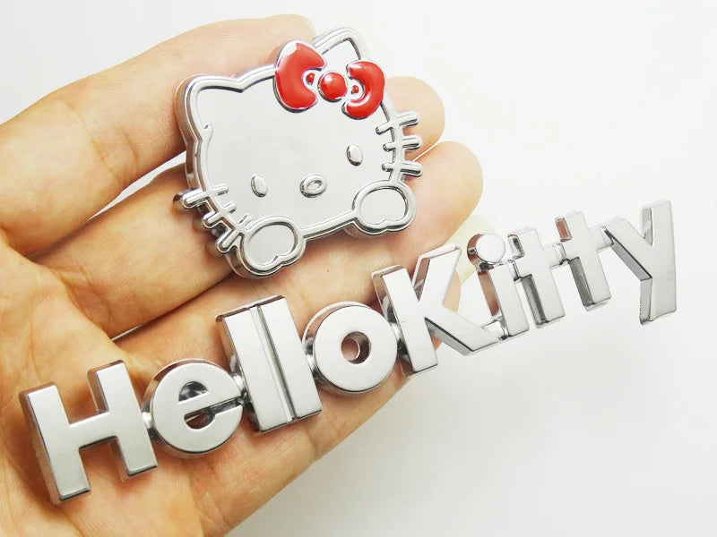 Sanrio 3D Hello Kitty Car Stickers – Kawaii Anime Auto & Motorcycle Scratch Cover Decor, Cute Gift Accessory