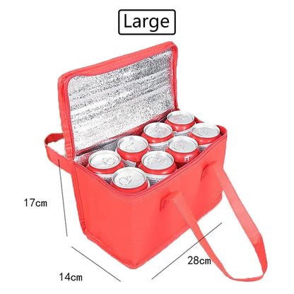 Portable Insulated Lunch Cooler Bag – Folding Thermal Food & Drink Carrier for Picnic and Beer Delivery