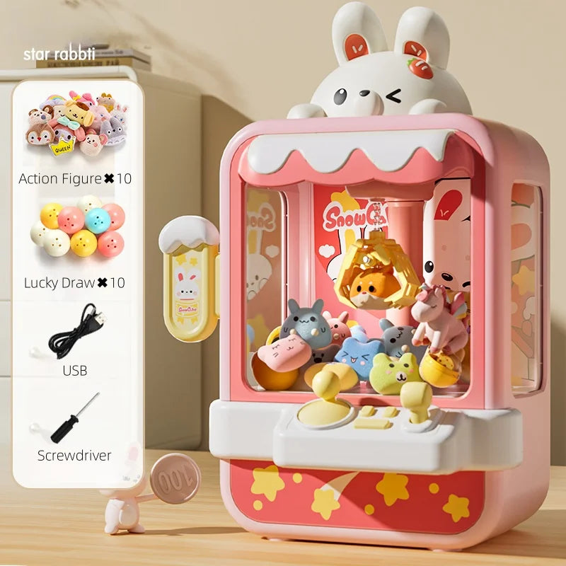 Dinosaur Claw Machine Toy - Mini Electronic Arcade Game with Music, Adjustable Catcher & Kids Birthday Gift