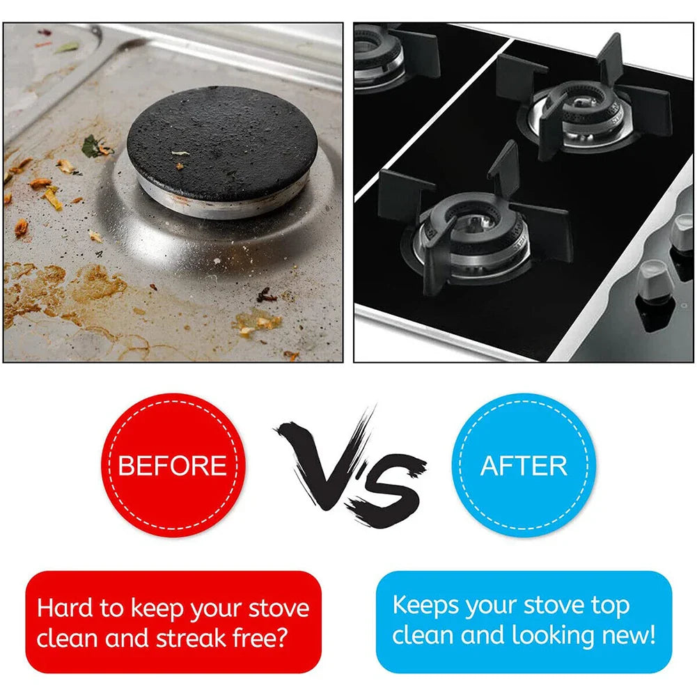 5-Hole Gas Stove Pad Set - Reusable Non-Stick Protective Cover for Kitchen Cleaning and Stovetop Scratch Prevention