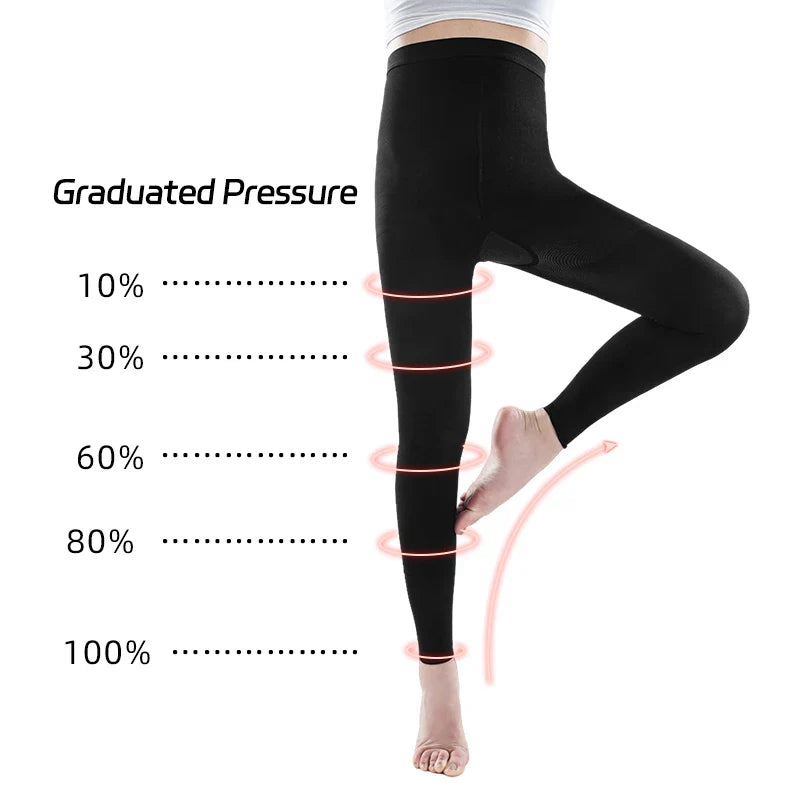 Women's Medical Compression Pantyhose Stockings: 20-30mmHg Footless Graduated Support - Varicose Veins Relief, Sizes M-5XL