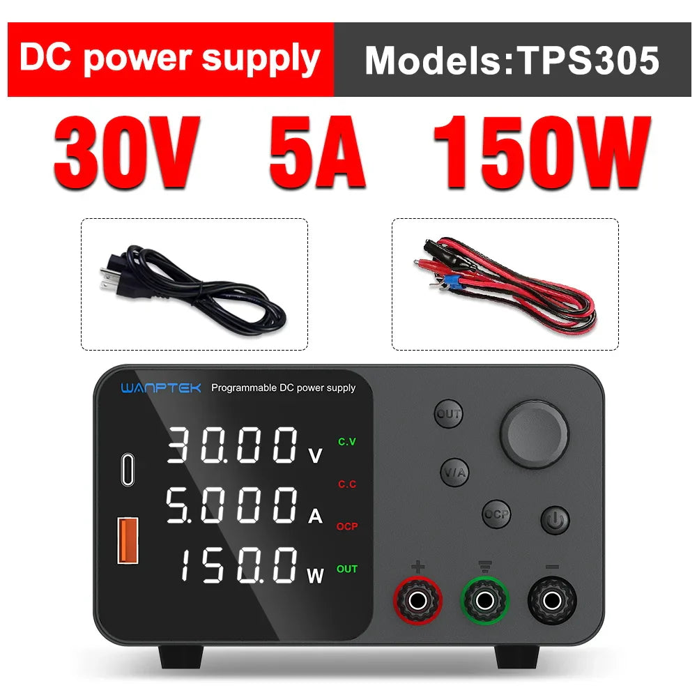 Lab Bench Switching Power Supply – Adjustable 30V 10A, 60V 5A, 120V Digital Voltage Stabilizer for Laboratory