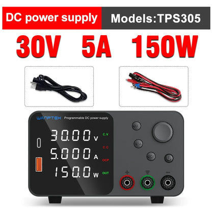 Lab Bench Switching Power Supply – Adjustable 30V 10A, 60V 5A, 120V Digital Voltage Stabilizer for Laboratory