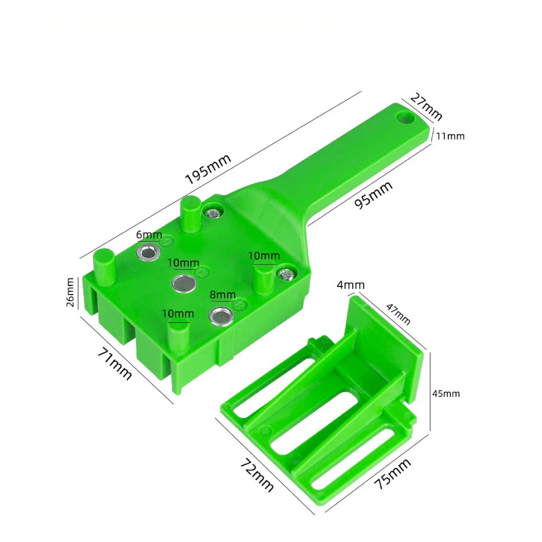 3-in-1 Self-Centering Dowel Jig Drill Guide Kit – 6/8/10mm Woodworking Straight Hole Punching & Joinery Positioning Tool