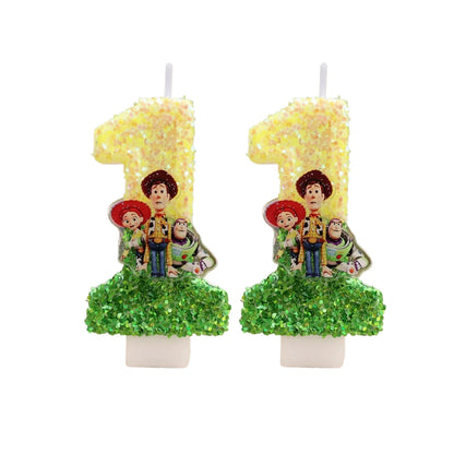 Toy Story Cartoon Number Candles 0-9 - Cute Kids Birthday Cake & Party Decoration Supplies