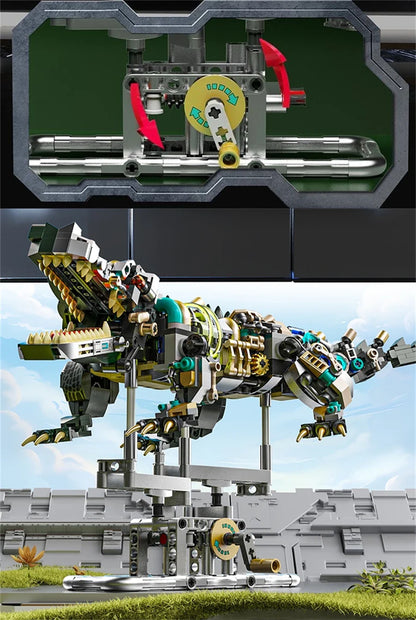 Mechanical Shark & Sea Life Building Blocks Set – Crocodile, Parrot, Mantis, Frog, Manta Ray Toy for Kids