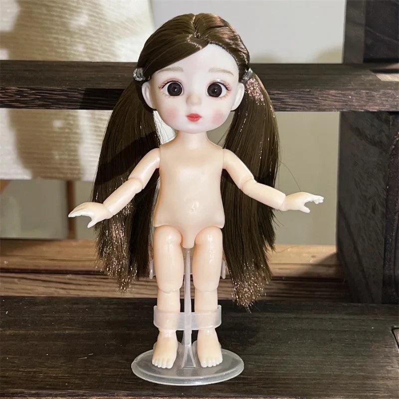 16CM Articulated Doll — 3D Simulation Eyes, 13-Joint Multi-Expression Little Girl Toy