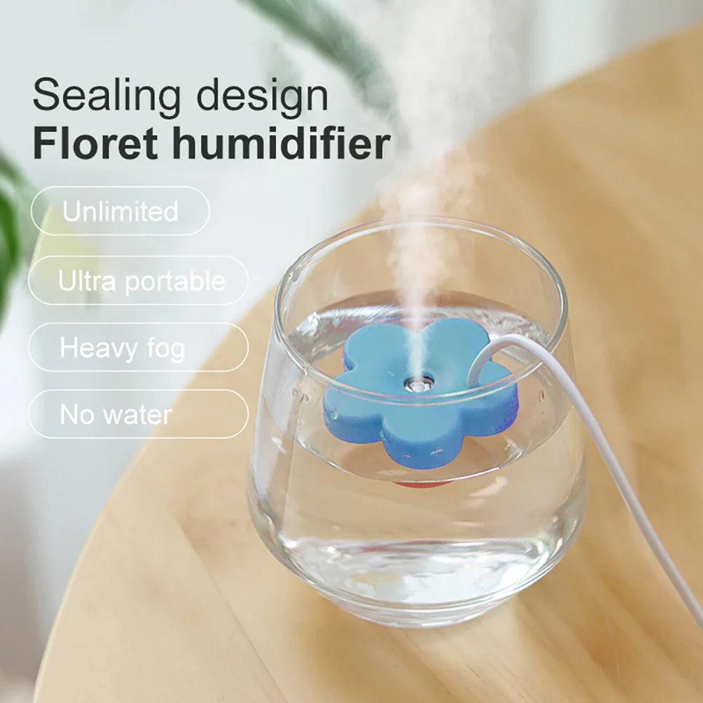 Petal-Shaped Mini Portable Air Humidifier – Ultrasonic Aromatherapy Diffuser for Home & Bedroom, USB DC 5V 1A