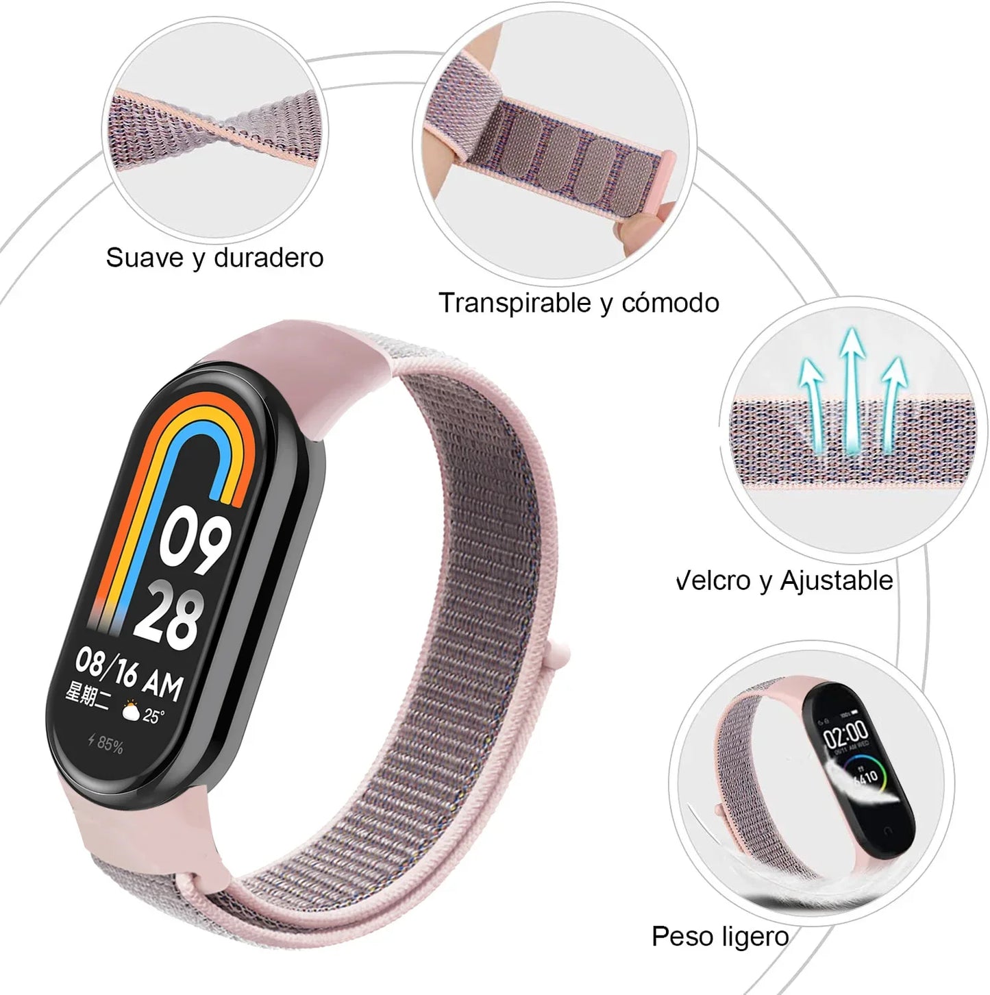 Nylon Loop Strap for Xiaomi Mi Band 9 & 8 NFC – Sport Replacement Wristband for Mi Band 7 6 5 4 3