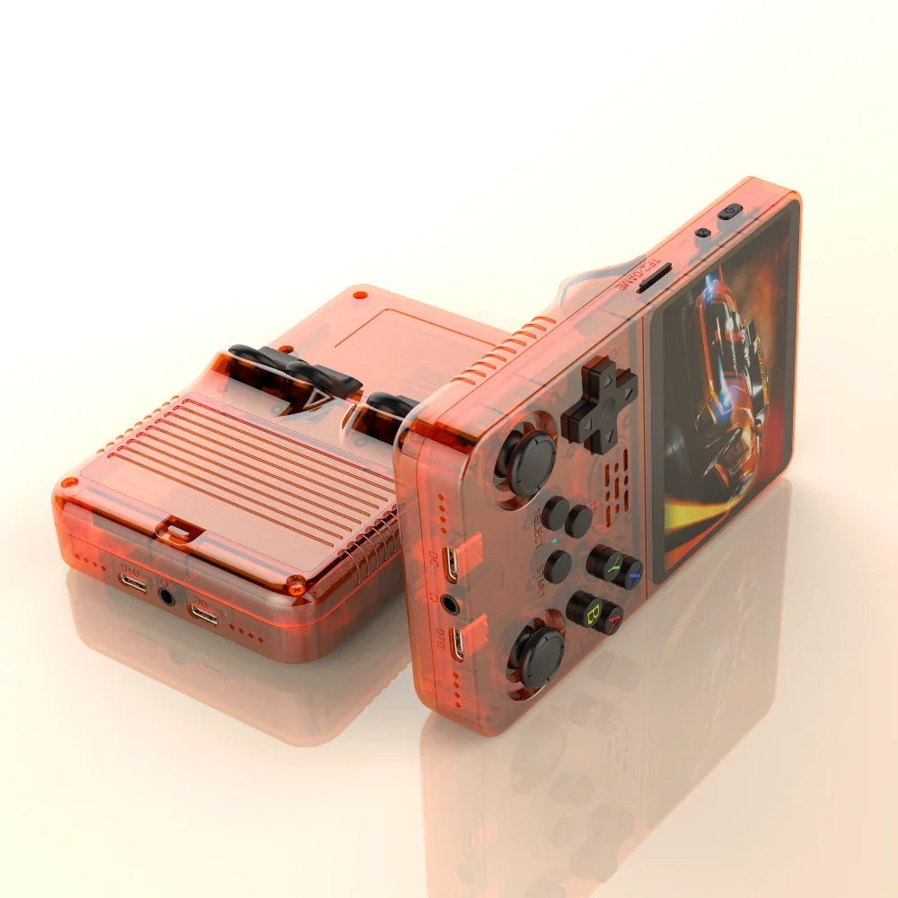 128GB Open Source R36S Video Game Console – Linux System, 3.5 Inch IPS Screen, Orange Portable Pocket Player, 64GB of Best Games
