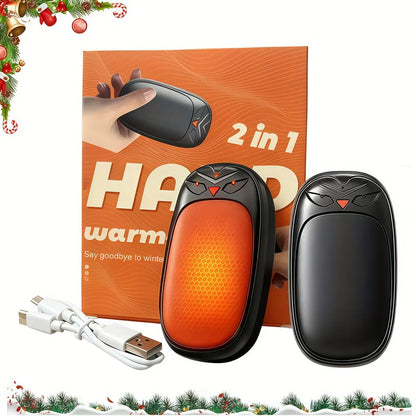 2-Pack Rechargeable Hand Warmers 2000mAh – Electric Pocket Heater for Christmas, Outdoors, Hunting, Golf & Camping