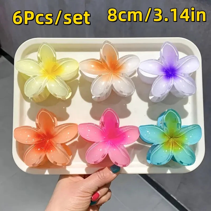 18Pcs Egg Flower Hair Clips | Gradient Candy Color Flowers, Shark Clips for Daily Ponytail Styling