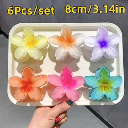 18Pcs Egg Flower Hair Clips | Gradient Candy Color Flowers, Shark Clips for Daily Ponytail Styling