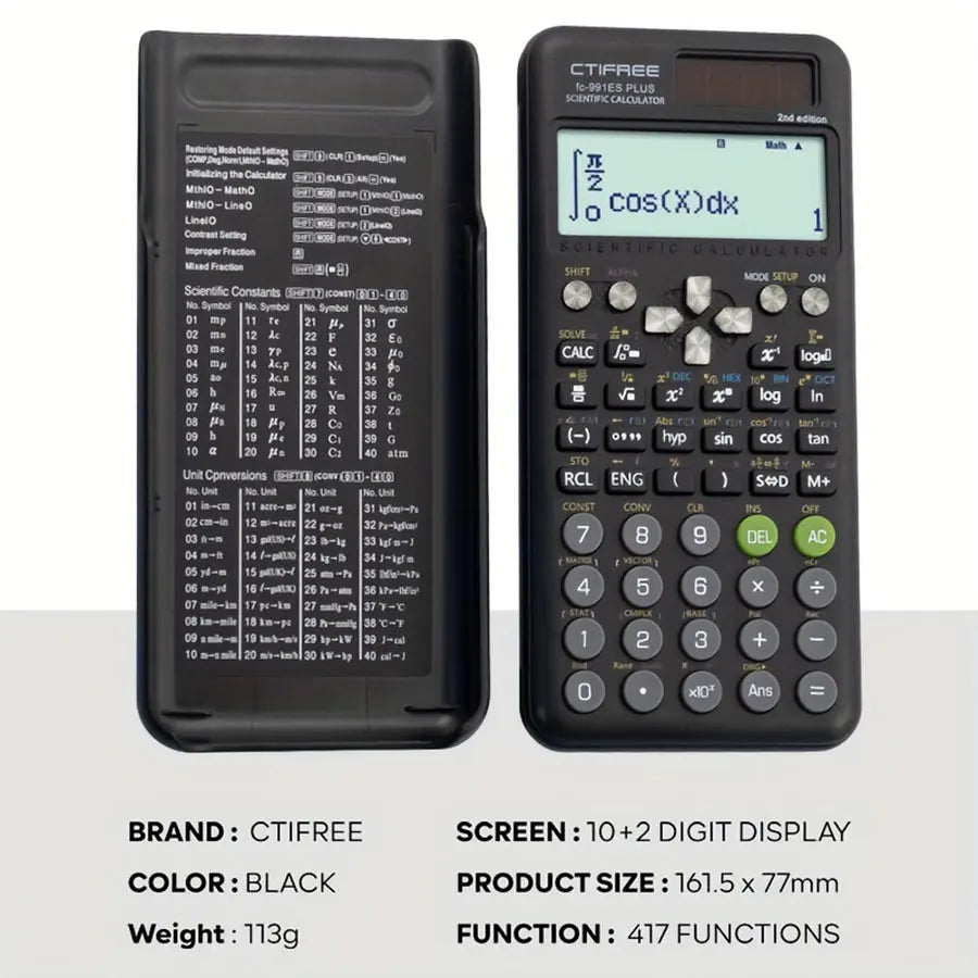 FC-991 ES PLUS Scientific Calculator – 417 Functions Multifunction Exam Calculator for Students | School & College Math Study Tool, Economical Packaging