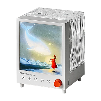 Aurora Box Projector Night Light – Bluetooth Ambient Bedroom Lamp with White Noise, Stepless Dimming & Relaxing Decor Lighting