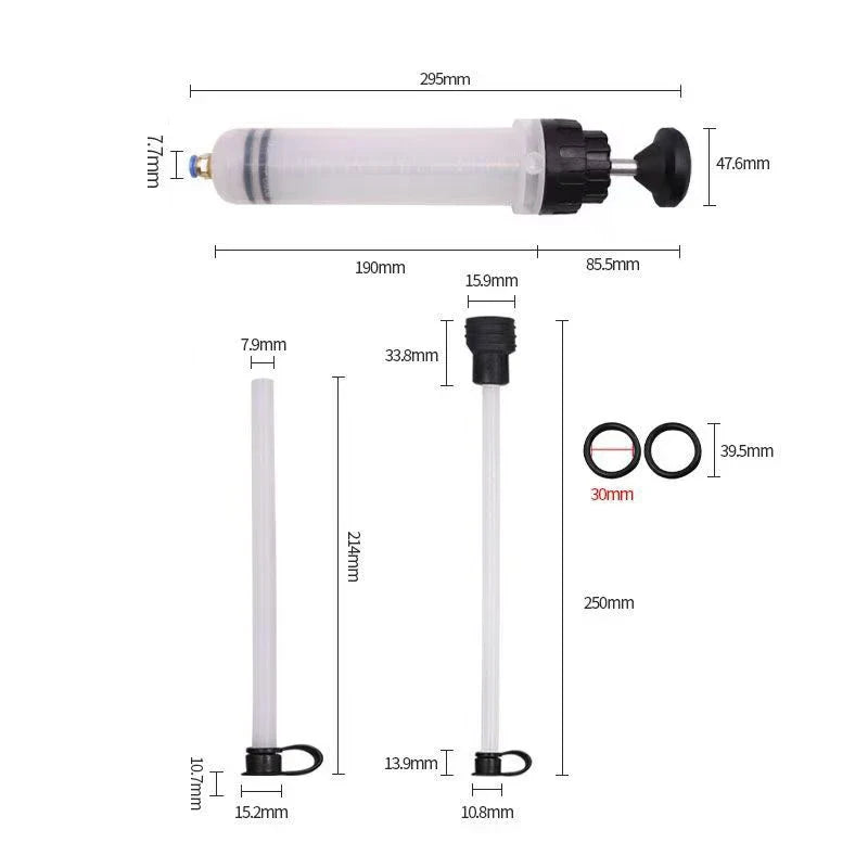 200cc/500cc Fuel Transfer Syringe Pump - Manual Oil & Brake Fluid Extractor