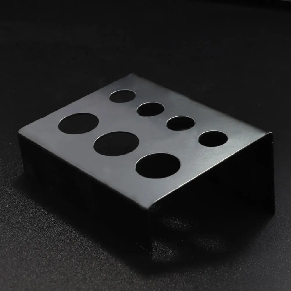 Stainless Steel Tattoo Ink Cup Holder — Black Pigment Stand with 7 Holes for Microblading & Tattoo Accessories