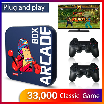 Arcade Box Game Console – 64GB Retro Gaming with 33,000+ Games for PS1/DC/Naomi, 4K HD Display for TV, Projector & Monitor