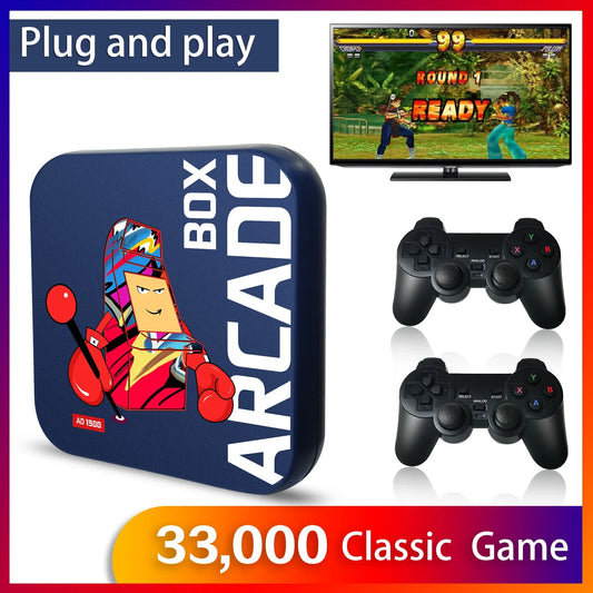 Arcade Box Game Console – 64GB Retro Gaming with 33,000+ Games for PS1/DC/Naomi, 4K HD Display for TV, Projector & Monitor