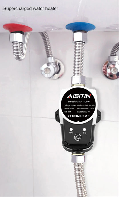 AISITIN Brushless Booster Water Pump — 16m 24V IP56 Automatic Pressure Controller for Home Water Heating
