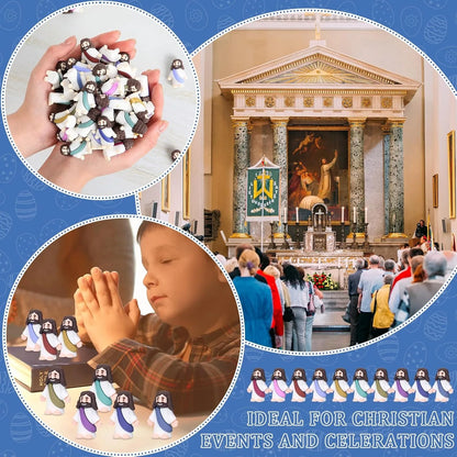 Easter Mini Jesus Figurines – Decorative Toys & Party Favors for Sunday School Crafts, Multiple Sizes