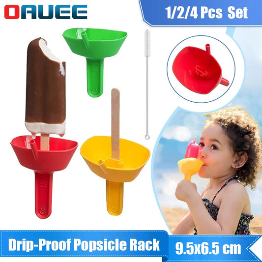 Kids' Mess-Free Popsicle Rack with Straw: Drip-Proof Ice Cream Holder for No-Mess Frozen Treats