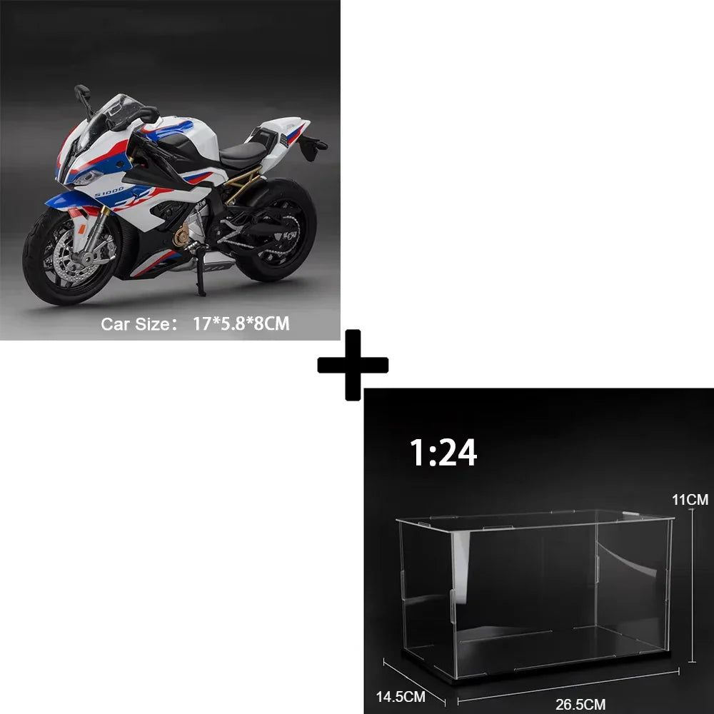 1:12 S1000RR Model Motorcycle – Kawasaki Ninja H2R Alloy Diecast Toy with Sound, Light & Shock Absorption, Perfect Gift for Boys