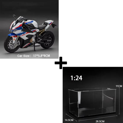 1:12 S1000RR Model Motorcycle – Kawasaki Ninja H2R Alloy Diecast Toy with Sound, Light & Shock Absorption, Perfect Gift for Boys