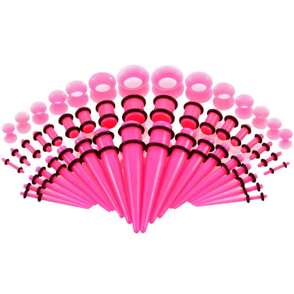 50PCS Acrylic Ear Stretching Kit – Tapered Ear Expander Plugs for Piercing, Punk Body Jewelry & Ear Dilations