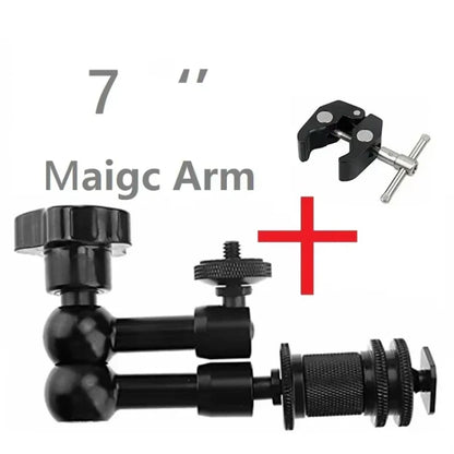 Super Clamp with 7"/11" Adjustable Magic Arm | Articulating Mount for Monitor, LED Light, DSLR Camera, Flash & LCD Video Gear