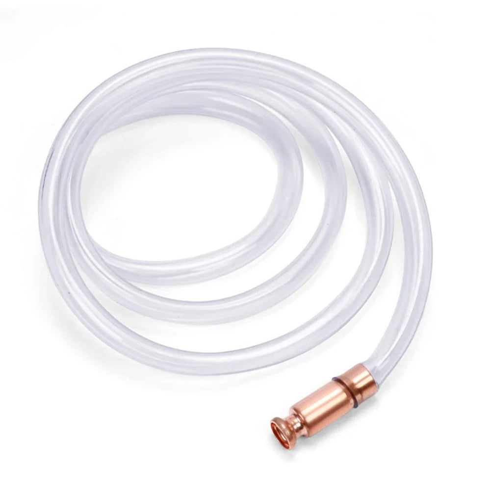 Self Suction Oil Pump with Copper Filler Pipe - Manual Siphon Connector for Gasoline, Fuel, Water, and Oil