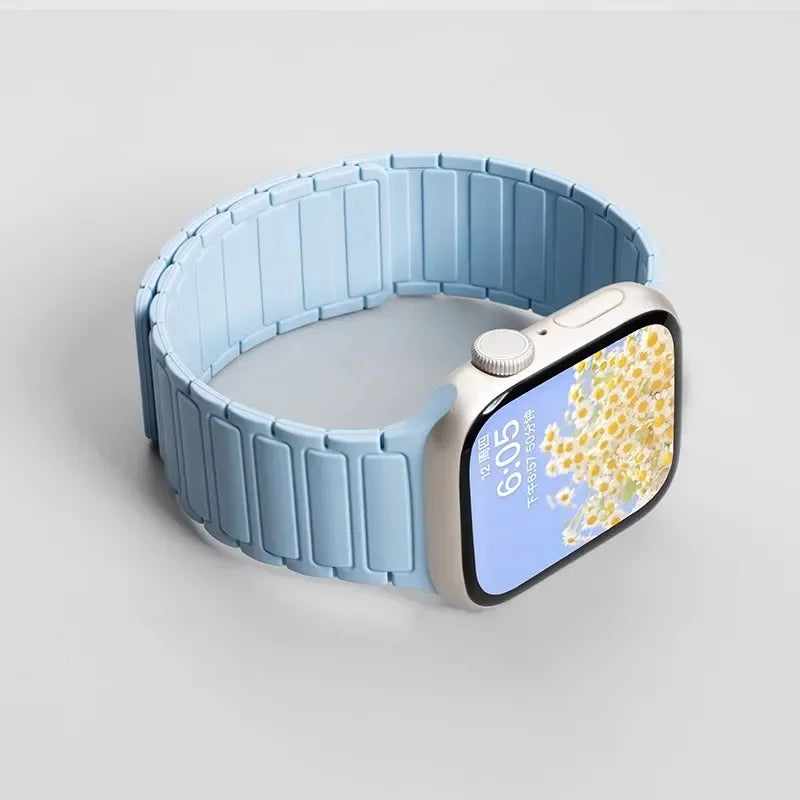 Magnetic Silicone Strap for Apple Watch — Fits Ultra 2 & Series 11–3 (40–49mm)