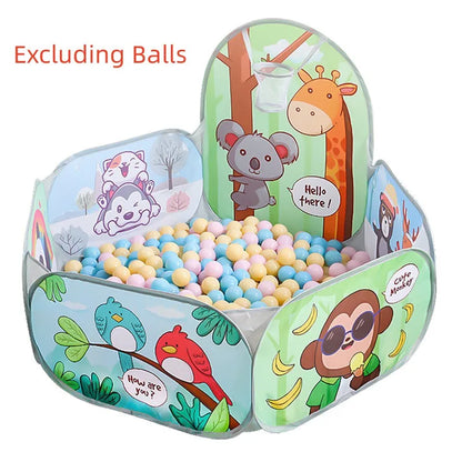 120cm Kids Playpen & Playground Tent – Baby Ball Pool with Basketball Hoop, Portable Indoor & Outdoor Toy House
