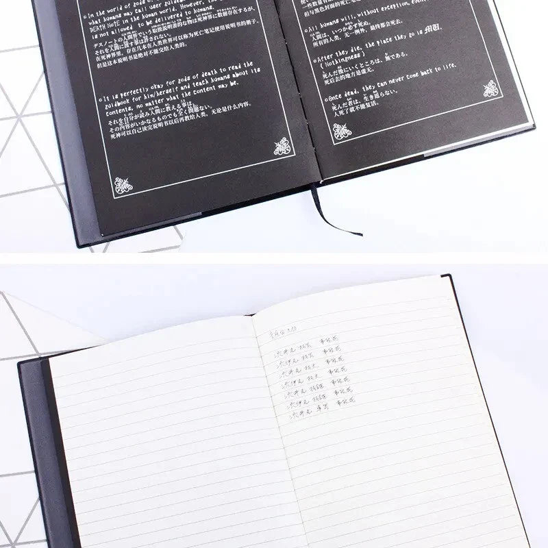 A5 Anime Notebook Set – Leather Journal, Feather Pen, Animation Art Writing Notepad, Christmas Gift