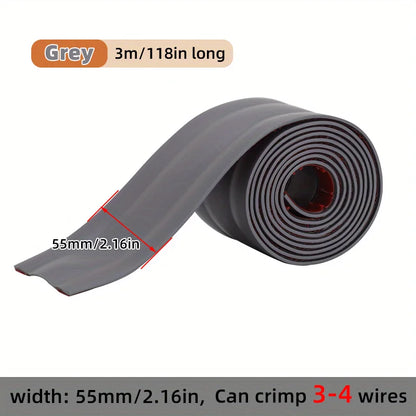 Self-Adhesive PVC Cable Protector Strip — Wire & Cord Insulation Cover, Wear-Resistant Trip Prevention Organizer