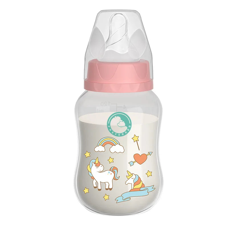 Dr.isla 150/240ML Baby PP Bottle – Wide Mouth Newborn Milk Bottle with Handle & BPA Free, Patterned Baby Cup
