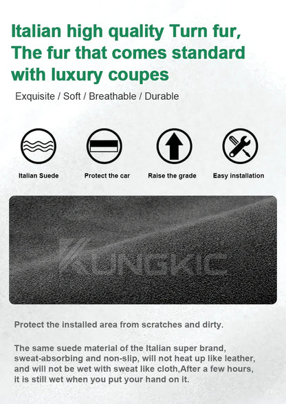 KUNGKIC Italian Top Suede Reading Light Frame Trim Stickers for Tesla Model 3 Highland 2024+ – Car Interior Decor Accessories