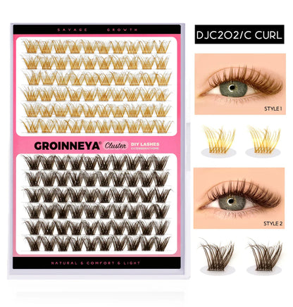 Lash Clusters Extension Kit – Fake Eyelashes Set with Lash Bond, Seal, and Applicator Tool for Makeup