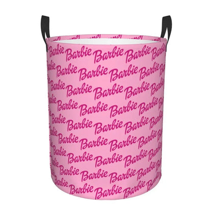 Custom Barbie Logo Laundry Basket – Collapsible Large Capacity Clothes Storage Bin, Disney Baby Hamper