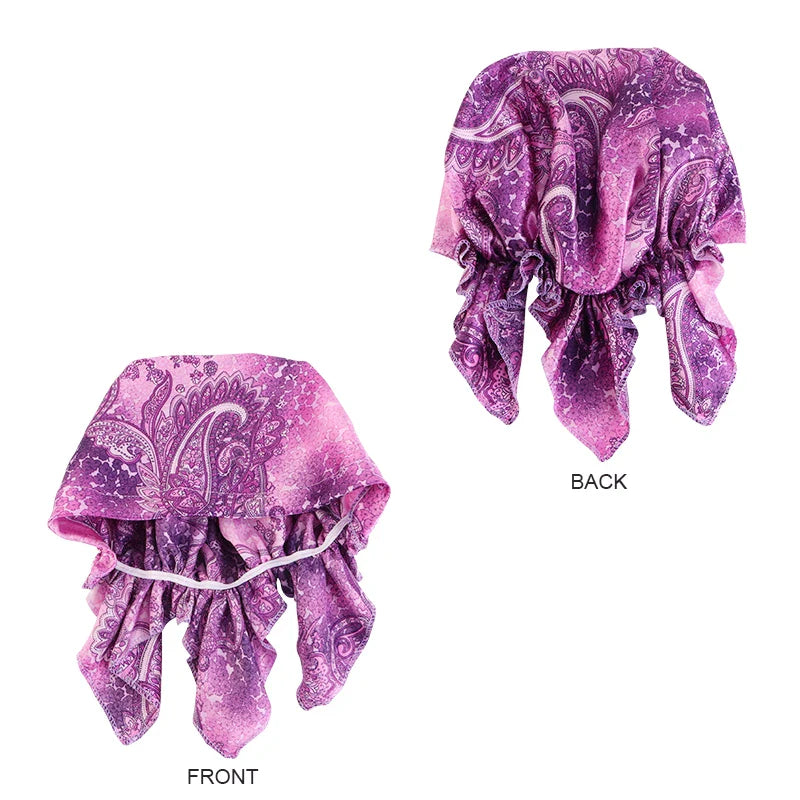 Women’s Satin Pre-Tied Turban – Paisley Pattern Muslim Headband & Chemo Hair Scarf Head Wrap Bandana