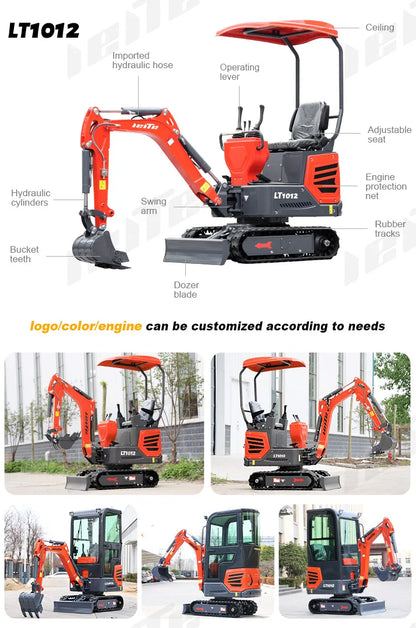 Mini Excavator 1–3 Ton — Kubota Engine, EPA Compliant Small Farm Digger, Compact Construction Machine