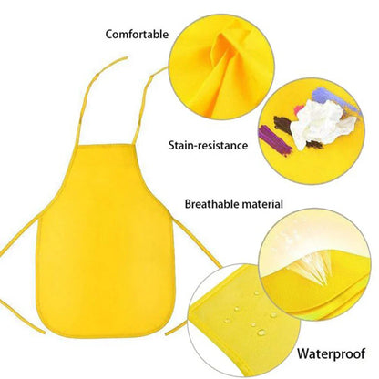 12pcs Kids Non-woven Fabric Apron - Class Craft Art Painting Children Apron, Disposable Safety Cleaning Apron, Student Drawing Bib