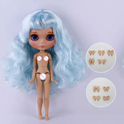 ICY DBS Blythe Doll – Tan Skin Matte Face with Eyebrows, 1/6 BJD Joint Body, Anime Christmas Gift