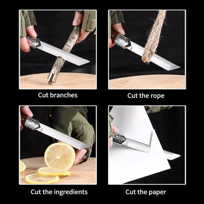 High Hardness Stainless Steel Fruit Knife - Kitchen Use with Imitation Wood Grain Handle