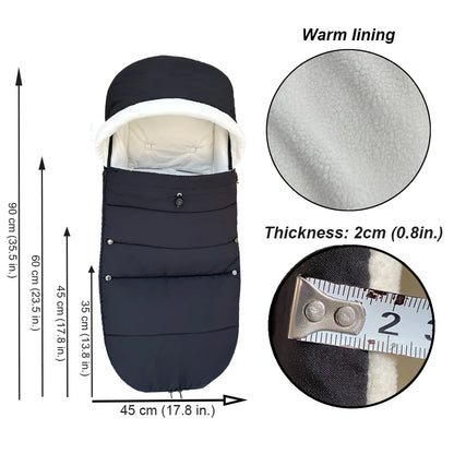 Universal Stroller Footmuff – Windproof, Waterproof & Thermal Warm, Compatible with YOYO & Bugaboo Strollers