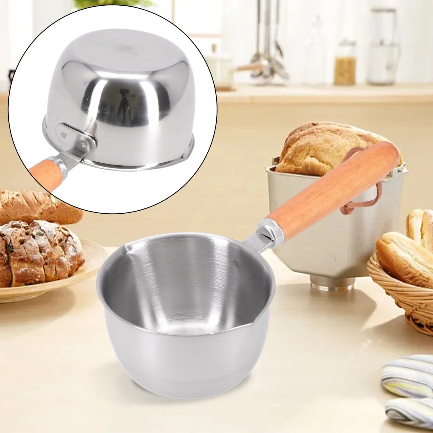 Stainless Steel Saucepan – Hot Oil & Milk Pan for Boiling, Melting & Kitchen Cooking