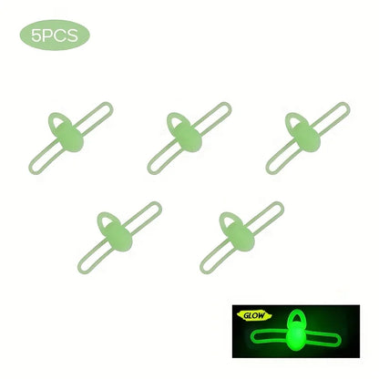 Silicone Fishing Hook Fixers - 5-Piece Elastic Anti-Slip Rod Hook Clips