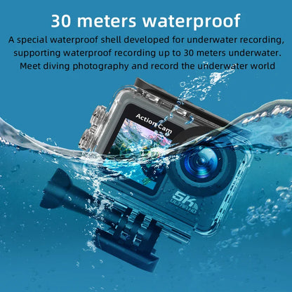 4K 5K Action Bicycle Camera with Electronic Stabilizer – WiFi Sport Helmet Video Recorder Compatible with GoPro